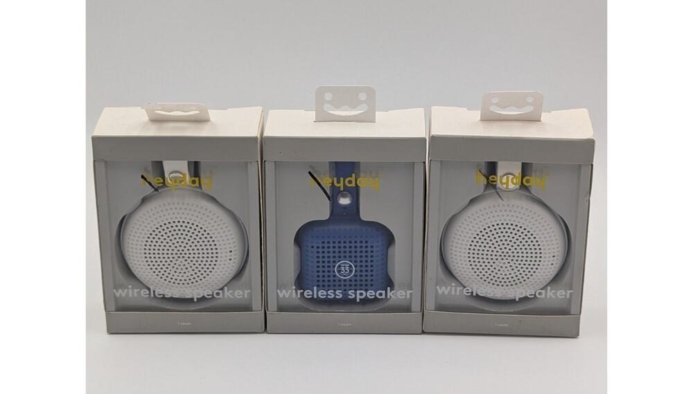 Lot Of 3 Heyday Bluetooth Wireless Rechargeable Mini Speakers Water Resististant